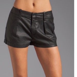 7 for all mankind faux leather shorts